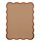 PexFix Miroir décoratif mural rectangulaire ondulé 30 x 40 avec cadre en bois massif, style moderne et rustique, pour chambre, salle de bain, salon, entrée, marron