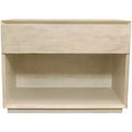 HomeRoots 24 Natural Solid Wood Ribbed Texture One Drawer Nightstand
