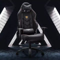 Okak High-Back Ergonomic Gaming Chair with Detachable Neck Pillow, Computer Chair with Padding Seat and Lumbar Support, Comfy Chair for Home, Black