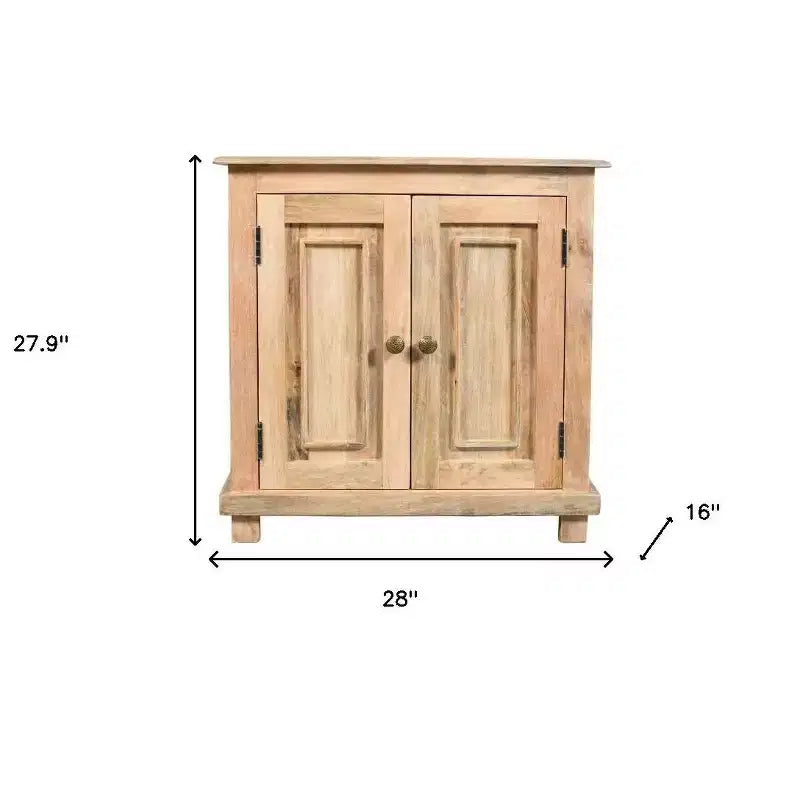 Table de chevet HomeRoots 28 en bois massif naturel vieilli avec rangement