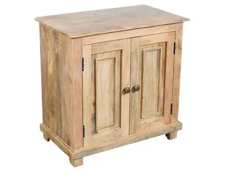 Table de chevet HomeRoots 28 en bois massif naturel vieilli avec rangement