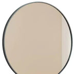 HomeRoots Miroir de salle de bain rond à cadre métallique noir de 30 pouces