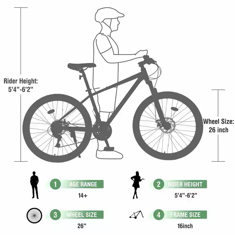 VTT tout suspendu Whisen 26 avec dérailleur arrière 8 vitesses, pneus KENDA à fourche, freins à double disque
