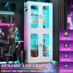 Meuble à chaussures Besiost avec lumière LED, organisateur de chaussures pour placard avec étagères réglables