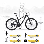 VTT Whisen 27.5 avec dérailleur arrière 8 vitesses, suspension avant, cadre en acier
