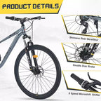 VTT Whisen 27.5 avec dérailleur arrière 8 vitesses, suspension avant, cadre en acier