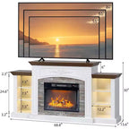 VINGLI 70'' Fireplace TV Stand for 80 inch TVs, Electric Fireplace with Mantel, Modern Entertainment Center with LED