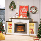 VINGLI 70'' Fireplace TV Stand for 80 inch TVs, Electric Fireplace with Mantel, Modern Entertainment Center with LED