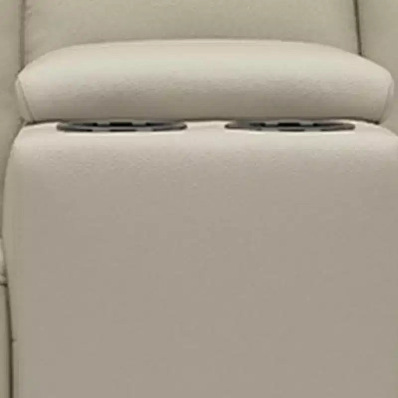 Canapé inclinable manuel Royal Hampton, 104 cm, console centrale, cuir grainé beige