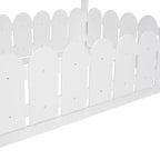 Twin Size Wooden House Bed Frame with Fence-Shaped Guardrail and Roof for Kids Teens Girls Boys