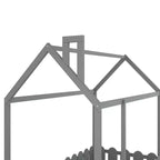 Twin Size Wooden House Bed Frame with Fence-Shaped Guardrail and Roof for Kids Teens Girls Boys