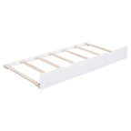 Twin Size Daybed with Trundle and Storage Shelves, Wood Platform Bed with Charging Station, USB Port, Blackboard and Cork Board, White