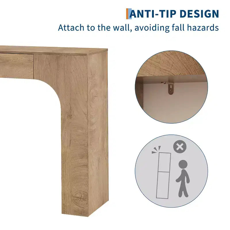 47 Long Console Table with Drawer, Wooden Sofa Table, Behind The Couch, Industrial Entryway Foyer Hallway Tables, for Entrance, Living Room