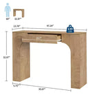 47 Long Console Table with Drawer, Wooden Sofa Table, Behind The Couch, Industrial Entryway Foyer Hallway Tables, for Entrance, Living Room