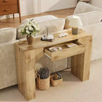 47 Long Console Table with Drawer, Wooden Sofa Table, Behind The Couch, Industrial Entryway Foyer Hallway Tables, for Entrance, Living Room