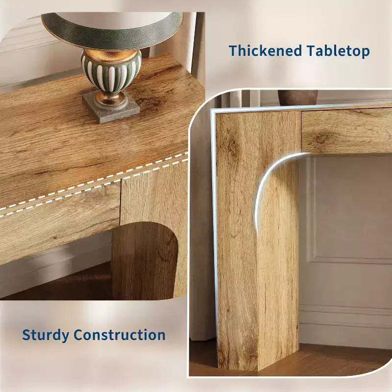 47 Long Console Table with Drawer, Wooden Sofa Table, Behind The Couch, Industrial Entryway Foyer Hallway Tables, for Entrance, Living Room