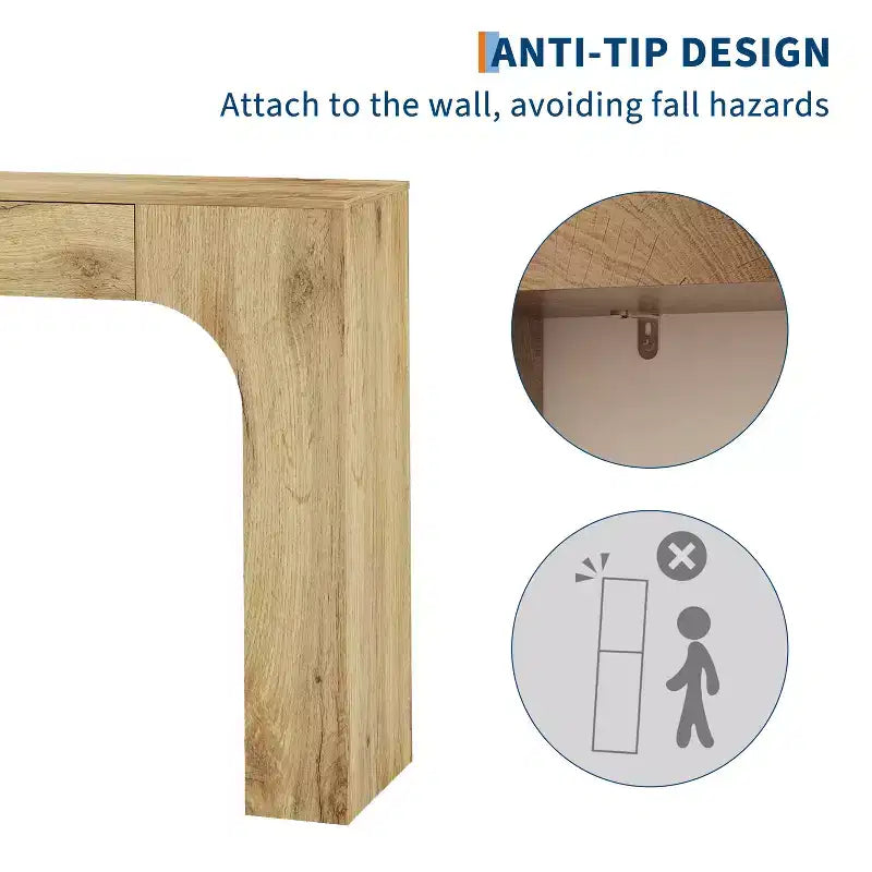 47 Long Console Table with Drawer, Wooden Sofa Table, Behind The Couch, Industrial Entryway Foyer Hallway Tables, for Entrance, Living Room