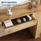 47 Long Console Table with Drawer, Wooden Sofa Table, Behind The Couch, Industrial Entryway Foyer Hallway Tables, for Entrance, Living Room