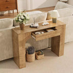 47 Long Console Table with Drawer, Wooden Sofa Table, Behind The Couch, Industrial Entryway Foyer Hallway Tables, for Entrance, Living Room