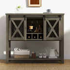 Buffet Vaisselier avec Rangement, Meuble Bar à Vin de Ferme, avec Range-Verres, Idéal pour la Maison, la Salle à Manger, le Salon