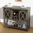 Buffet Vaisselier avec Rangement, Meuble Bar à Vin de Ferme, avec Range-Verres, Idéal pour la Maison, la Salle à Manger, le Salon