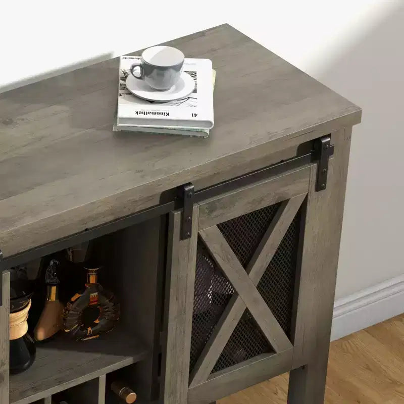 Buffet Vaisselier avec Rangement, Meuble Bar à Vin de Ferme, avec Range-Verres, Idéal pour la Maison, la Salle à Manger, le Salon