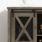 Buffet Vaisselier avec Rangement, Meuble Bar à Vin de Ferme, avec Range-Verres, Idéal pour la Maison, la Salle à Manger, le Salon