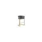 Tabouret de bar HomeStock en velours avec pieds dorés (Lot de 1)