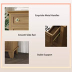Commode en bois à 5 tiroirs de 122 cm de hauteur, commode moderne avec grand espace de rangement et poignées métalliques, meuble de rangement pour chambre à coucher, salon, couloir