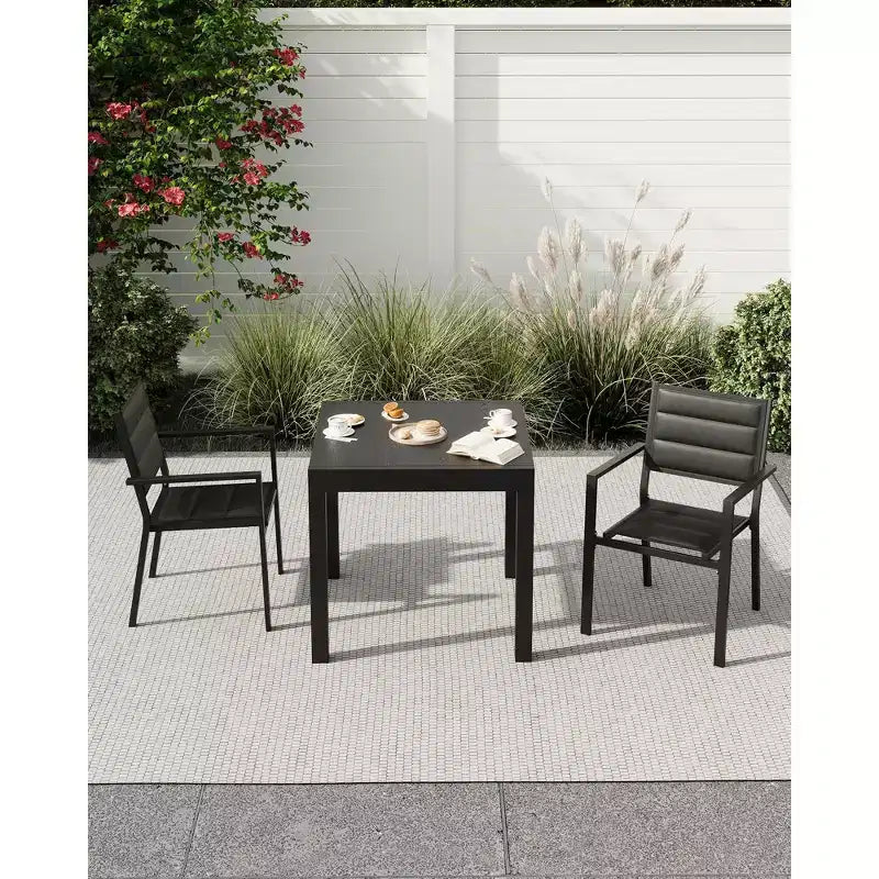 Table à manger extensible - Table à manger d'extérieur pour 4-6 personnes, Table à manger de patio de 31,5 à 63, Cadre à lattes en aluminium, pour restaurants, extérieurs, piscines