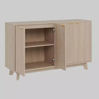 Fluted Cabinet with Storage, Buffet Sideborad with 4 Doors
