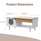 GustoWave 45 Table Basse de Ferme pour Chat avec Cachette, Table Basse Carrée en Bois avec Niche pour Chat
