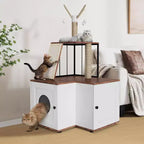 Cat Tree with Litter Box Enclosure, Hidden Litter Box Furniture with Scratching Post