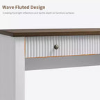 Bureau de rangement cannelé pour bureau à domicile, bureau de direction moderne de 137 cm avec station de charge, bureau d'écriture en bois avec tiroirs classeurs pour salle d'étude