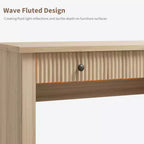 Bureau de rangement cannelé pour bureau à domicile, bureau de direction moderne de 137 cm avec station de charge, bureau d'écriture en bois avec tiroirs classeurs pour salle d'étude