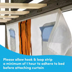 Twin Low Loft With Stairs, Easy Slide & Orange Camper Van Curtain