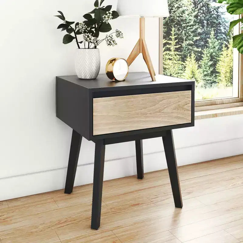 Table de chevet scandinave à 1 tiroir (paquet de 2)