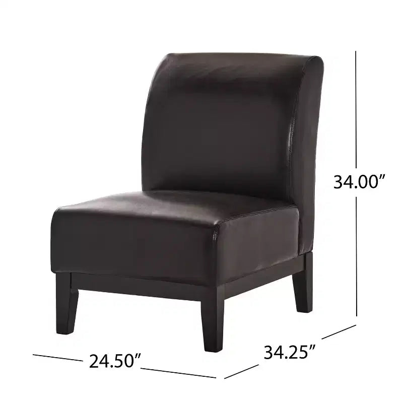 Christopher Knight Home Bishop Modern Upholstered Faux Leather Slipper Chair