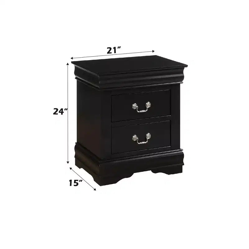 Table de chevet Louis Philippe, finition noire