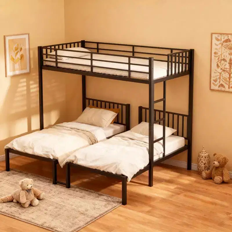 GDFStudio Ethel Modern Metal Twin Size Triple Bunk Bed