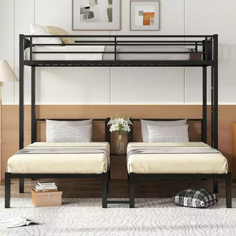 GDFStudio Ethel Modern Metal Twin Size Triple Bunk Bed