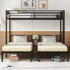 GDFStudio Ethel Modern Metal Twin Size Triple Bunk Bed
