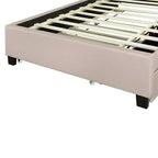 Cadre de lit double/grand lit avec tête de lit de rangement et lit gigogne double XL, lit plateforme en lin avec 2 tiroirs et prises et ports USB