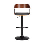 Chaise de bar HomeRoots pivotante et réglable en hauteur, en similicuir noir et métal