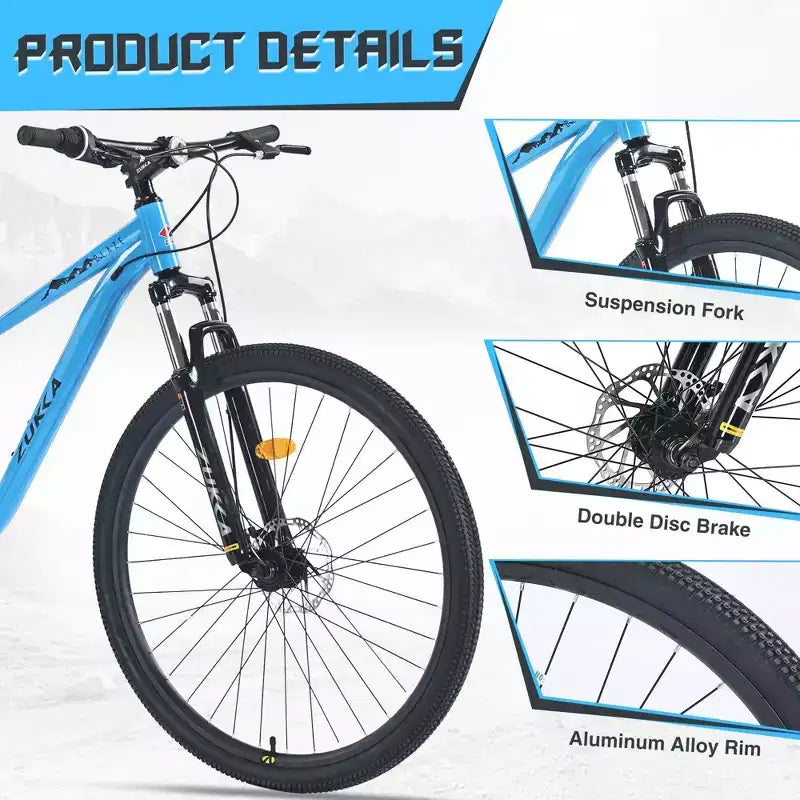 Okak 29IN Single Speed Mountain Bike, Adult Bike with Steel Frame and Front Suspension, Mens Bike for Commuting, Travel, Mountain