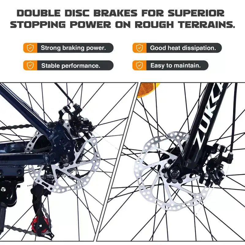 Okak 27.5IN Mountain Bike with Aluminum Alloy Frame, Kids Dirt Bike with 21 Speed Gear and Front Suspension, Bicycle for Kids and Adults