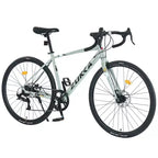 Okak 700C Road Bike with 7 Speed System, Adult Bike with Aluminum Alloy Frame and Rim, Disk Brake Bicycle for Men and Women
