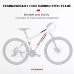 Okak 27IN Mountain Bike with Suspension Fork and Aluminum Frame, 21-Speed Dirt Bike with Disc Brake, Adult Bike for Men and Women