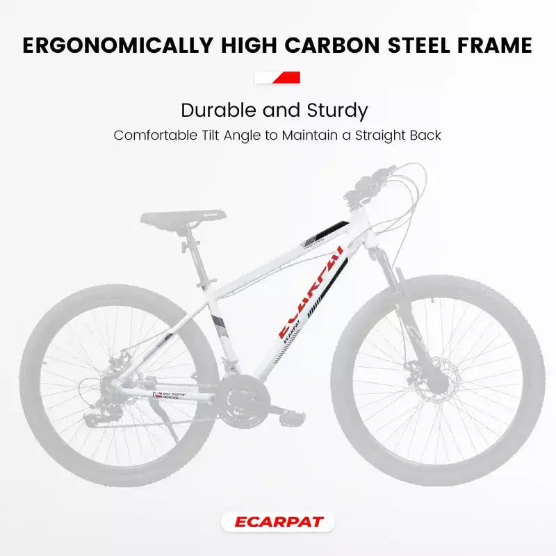 Okak 27IN Mountain Bike with Suspension Fork and Aluminum Frame, 21-Speed Dirt Bike with Disc Brake, Adult Bike for Men and Women