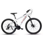 Okak 27IN Mountain Bike with Suspension Fork and Aluminum Frame, 21-Speed Dirt Bike with Disc Brake, Adult Bike for Men and Women
